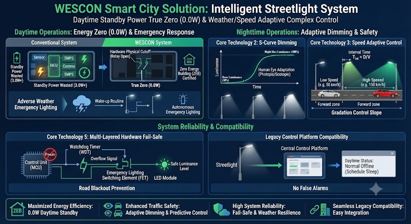 WESCON smart city solution — intelligent streetlight system